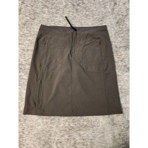 REI Skirt Women's Size 8 Gray Nylon Stretch Drawstring Pockets Outdoor Hiking